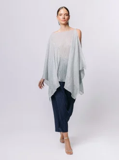 Poncho in plissè lurex