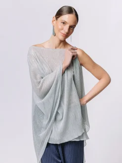 Poncho in plissè lurex