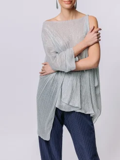 Poncho in plissè lurex