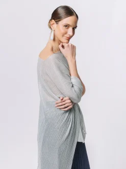 Poncho in plissè lurex