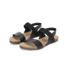 Sandalo con fasce in pelle