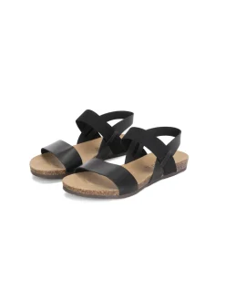 Sandalo con fasce in pelle