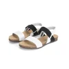 Sandalo con fasce in pelle