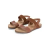 Sandalo con fasce in pelle