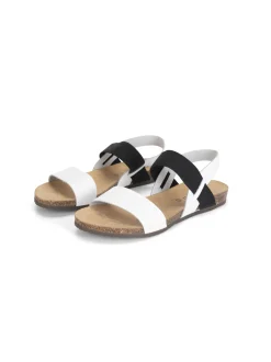 Sandalo con fasce in pelle