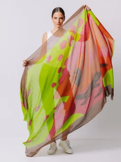 Sciarpa in cotone con stampa POP ART