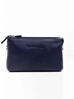 Tracolla in pelle con tre zip