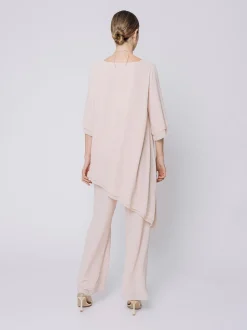 T-shirt asimmetrica in chiffon