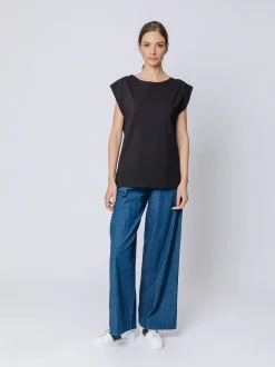 T-shirt con manica ad aletta
