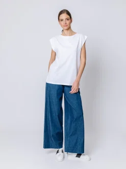 T-shirt con manica ad aletta