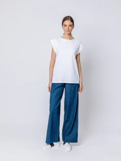 T-shirt con manica ad aletta