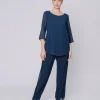 T-shirt in chiffon foderata