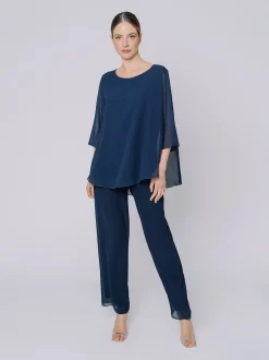 T-shirt in chiffon foderata