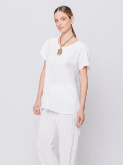 T-shirt in tessuto goffrato