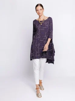 T-shirt lunghezza maxi STAMPA ASTRATTA
