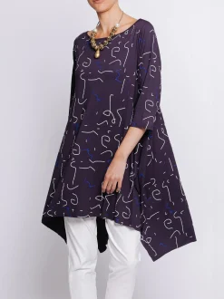 T-shirt lunghezza maxi STAMPA ASTRATTA