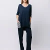 T-shirt over a ovetto con inserto rigato
