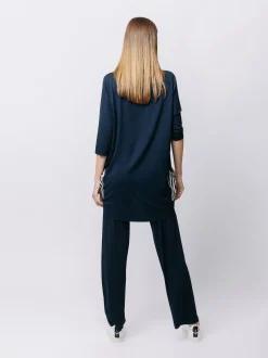 T-shirt over a ovetto con inserto rigato