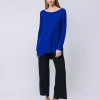 T-shirt ovetto maniche lunghe BLU CINA