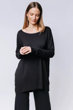 T-shirt ovetto maniche lunghe NERA