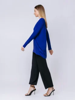 T-shirt ovetto maniche lunghe BLU CINA