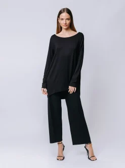 T-shirt ovetto maniche lunghe NERA