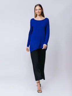 T-shirt ovetto maniche lunghe BLU CINA