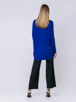 T-shirt ovetto maniche lunghe BLU CINA