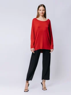 T-shirt ovetto maniche lunghe BLU