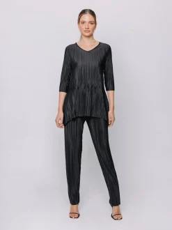 T-shirt regular fit in plissé
